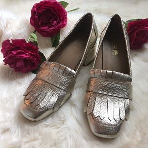 Gold Heeled Loafers